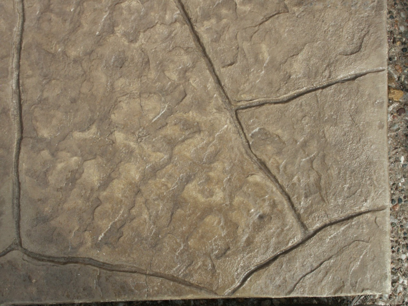 Closeup photo of a Castle stone concrete stamp.