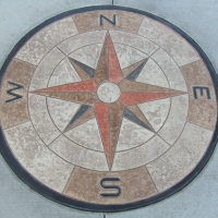 Compass Rose Colored Concrete Stamp
