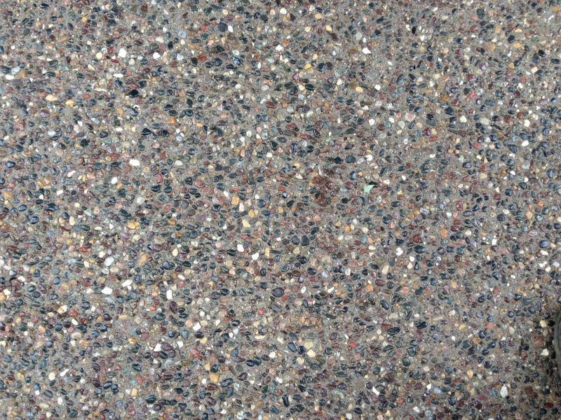 Closeup photo of an Exposed Aggregate concrete pattern.