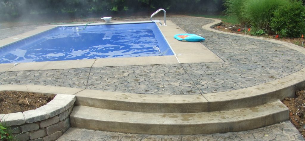 Stone Stamped Concrete Near Pool