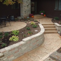 Stone Stamped Concrete Entryway