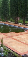 Walkway Slate Pool With Stamped Concrete