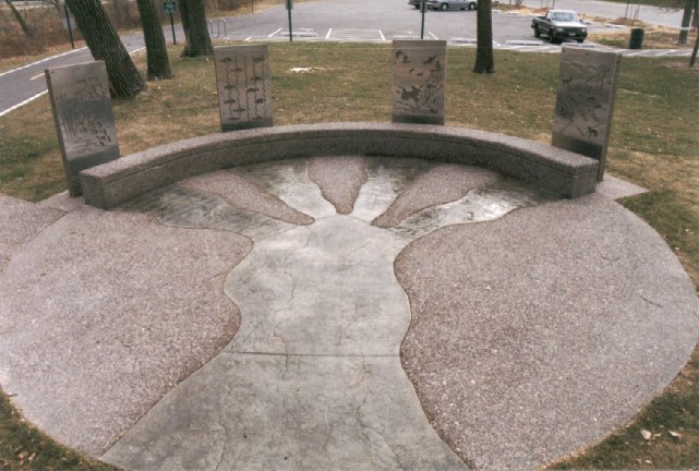 A Concrete Bench And Sitting Area In A Park Created By Kelly Designs In Concrete 
