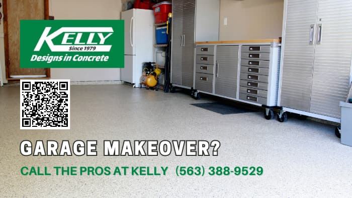 Kelly Designs In Concrete 5122 West Kimberly Rd Davenport, IA 52806 563-388-9529 Garage Makeover