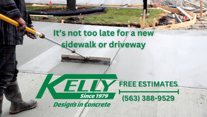 It's not too late for a new concrete driveway or sidewalk